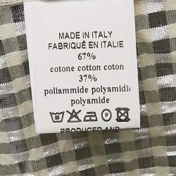 Ottodame Silver Lurex and Cotton Blend Gingham Trousers S