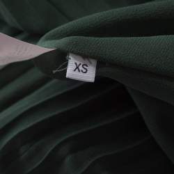 P.A.R.O.S.H. Pine Green Plisse Crepe Elasticized Waist Maxi Skirt XS