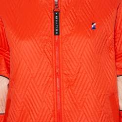 P.E Nation Orange Perforated Synthetic Bomber Jacket M