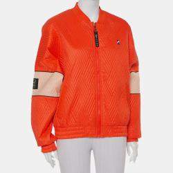 P.E Nation Orange Perforated Synthetic Bomber Jacket M