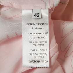 Paco Rabanne Pink Hawaiian Print Satin Midi Dress M
