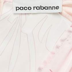 Paco Rabanne Pink Hawaiian Print Satin Midi Dress M