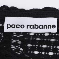 Pre Owned Paco Rabanne Black Floral Lace Midi Skirt S