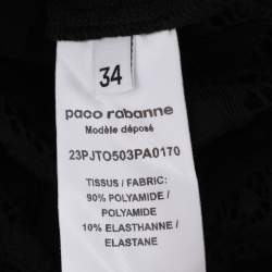 Pre Owned Paco Rabanne Black Floral Lace Full Sleeve Crop Top S