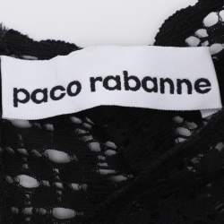 Pre Owned Paco Rabanne Black Floral Lace Full Sleeve Crop Top S