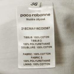 مملوكة مسبقًا Paco Rabanne Beige Cotton Polyurethane Double Breasted Trench Coat S