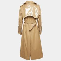 مملوكة مسبقًا Paco Rabanne Beige Cotton Polyurethane Double Breasted Trench Coat S