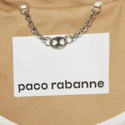 مملوكة مسبقًا Paco Rabanne Beige Cotton Polyurethane Double Breasted Trench Coat S