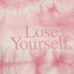 مملوكة مسبقًا تي شيرت باكو رابان بطبعة تاي داي وردية قطن غير متناظر مقاس صغير - سمول