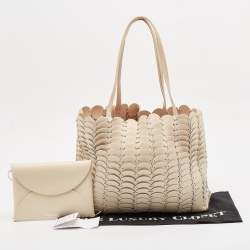 Pre Owned Paco Rabanne Cream Leather Pacoio Tote