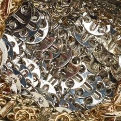 Pre Owned Paco Rabanne Gold/Silver Chain Link Metal Mini Crossbody Bag