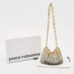 Pre Owned Paco Rabanne Gold/Silver Chain Link Metal Mini Crossbody Bag