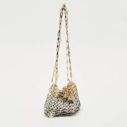 Pre Owned Paco Rabanne Gold/Silver Chain Link Metal Mini Crossbody Bag
