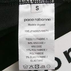 Paco Rabanne Black Logo Print Band Stir-Up Leggings S