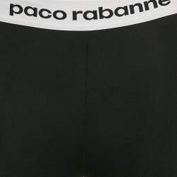 Paco Rabanne Black Logo Print Band Stir-Up Leggings S