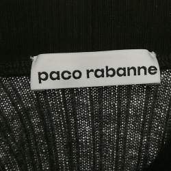 Paco Rabanne Grey/Black Wool Detachable Sleeve Jumper S