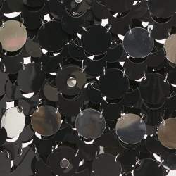 Paco Rabanne Black Synthetic Sequin Sheer Crop Top S