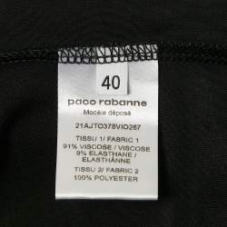 Paco Rabanne Black Jersey Crystal Embellished Top L
