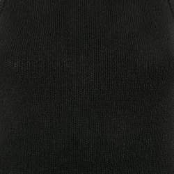 Paco Rabanne Black Linin Rib Knit Embellished Raw Edge Tank Top S