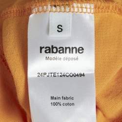 Paco Rabanne Orange Jersey Ruched T-Shirt S