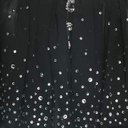 Rabanne x H&M Black Studded Chiffon Flounce Maxi Dress S