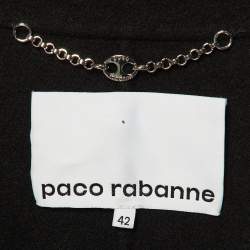 Paco Rabanne Black Wool Button Front Coat M