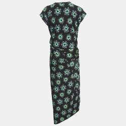 Paco Rabanne Black Floral Print Jersey Skirt and Top Set M