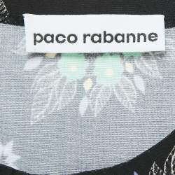 Paco Rabanne Black Floral Print Jersey Skirt and Top Set M