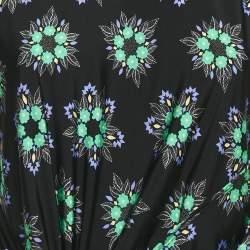 Paco Rabanne Black Floral Print Jersey Skirt and Top Set M