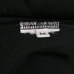 Paco Rabanne Black Knit Logo Tape Trimmed Hoodie M