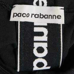 Paco Rabanne Black Knit Logo Tape Trimmed Hoodie M