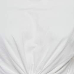 Pre Owned Paco Rabanne White Cotton Knit Ring Detail Top XS