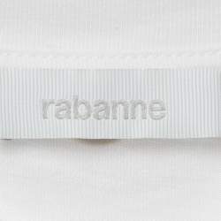 Pre Owned Paco Rabanne White Cotton Knit Ring Detail Top XS
