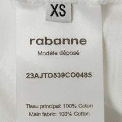 Pre Owned Paco Rabanne White Cotton Knit Ring Detail Top XS