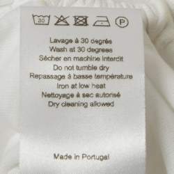 Pre Owned Paco Rabanne White Cotton Knit Ring Detail Top XS