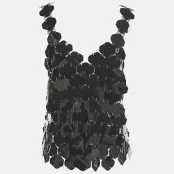 Pre Owned Paco Rabanne Black Acetate Disco Top M