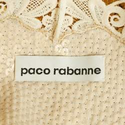 Pre Owned Paco Rabanne Gold Sequin Long Sleeveless Dress S