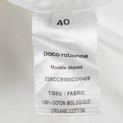 مملوكة مسبقًا قميص باكو رابان مطرز بالأبيض/الفضي من القطن مقاس متوسط - ميديام