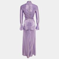 Pre Owned Paco Rabanne Lavender Jersey Metal Detail Gown S