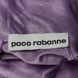 Pre Owned Paco Rabanne Lavender Jersey Metal Detail Gown S