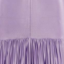 Pre Owned Paco Rabanne Lavender Jersey Metal Detail Gown S