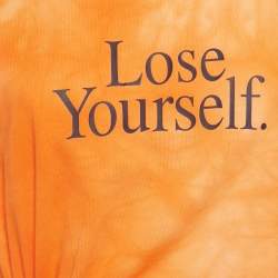 Pre Owned Paco Rabannex Peter Saville Orange Printed Tie & Dye Knotted Cotton T-Shirt XL