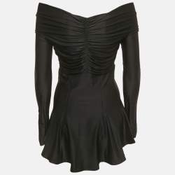 Pre Owned Paco Rabanne Black Jersey Ruched Top