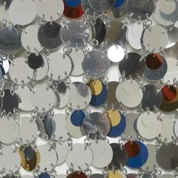 مملوكة مسبقًا Paco Rabanne Silver Sequin Disc Mini Dress S