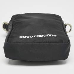 Paco Rabanne Black Nylon Logo Crossbody Bag