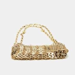 Pre Owned Paco Rabanne Gold Chain Link Metal Mini Crossbody Bag