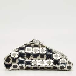 Pre Owned Paco Rabanne Black/Silver Metal Square Illusion Shoulder Bag