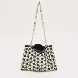 Pre Owned Paco Rabanne Black/Silver Metal Square Illusion Shoulder Bag