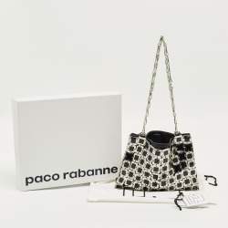 Pre Owned Paco Rabanne Black/Silver Metal Square Illusion Shoulder Bag