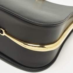 مملوكة مسبقًا حقيبة كتف باكو رابان جلدية سوداء بحلقة كبيرة